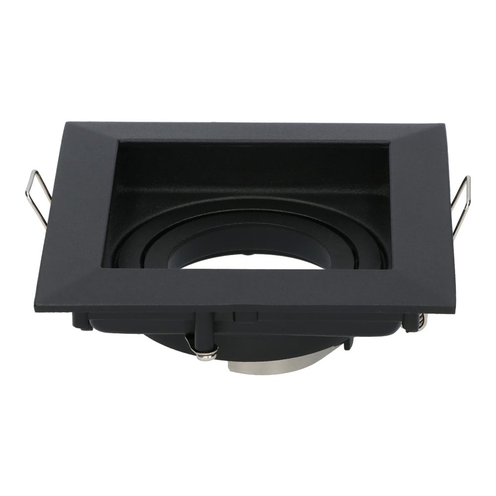 Durham LED Inbouwspot Vierkant - Kantelbaar armatuur - 10x10 cm - GU10 Fitting incl. lamphouder - IP20 voor binnen - Zwart | HOFTRONIC