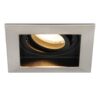 Durham LED inbouwspot vierkant - 4 Watt 345 lumen - 2700k warm wit - GU10 - Dimbaar Kantelbaar - Voor binnen - RVS | HOFTRONIC