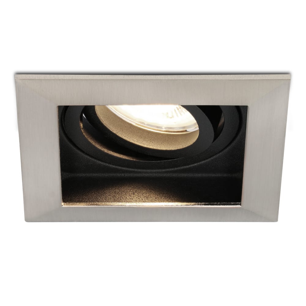 Durham vierkante LED inbouwspot - 4 Watt 345 Lumen - 4000K neutraal wit - GU10 - Dimbaar Kantelbaar - Voor binnen - RVS | HOFTRONIC