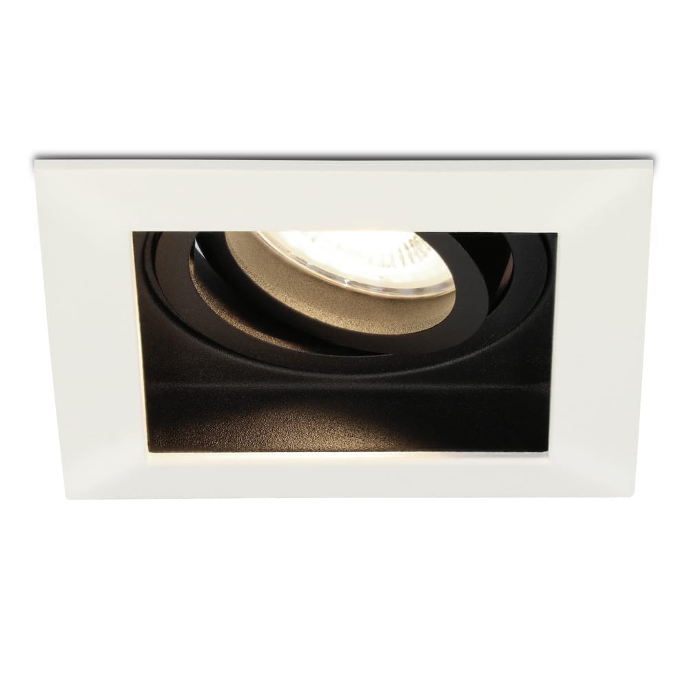 Durham vierkante LED inbouwspot - 4 Watt 345 Lumen - 4000K neutraal wit - GU10 - Dimbaar Kantelbaar - Voor binnen - Wit | HOFTRONIC