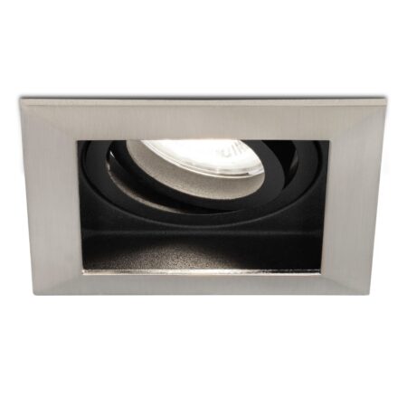 Durham vierkante LED inbouwspot - 4 Watt 345 Lumen - 6500K daglicht wit - GU10 - Dimbaar Kantelbaar - Voor binnen - RVS | HOFTRONIC