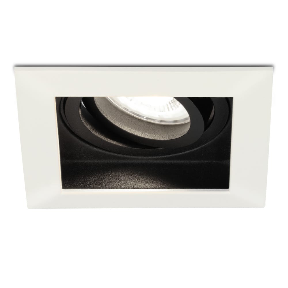 Durham vierkante LED inbouwspot - 4 Watt 345 Lumen - 6500K daglicht wit - GU10 - Dimbaar Kantelbaar - Voor binnen - Wit | HOFTRONIC