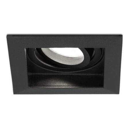 Durham vierkante LED inbouwspot - 4 Watt 345 Lumen - 6500K daglicht wit - GU10 - Dimbaar Kantelbaar - Voor binnen - Zwart | HOFTRONIC