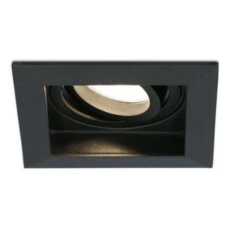 Durham vierkante LED inbouwspot - 4 Watt 345 lumen - 2700k warm wit - GU10 - Dimbaar Kantelbaar - Voor binnen - Zwart | HOFTRONIC