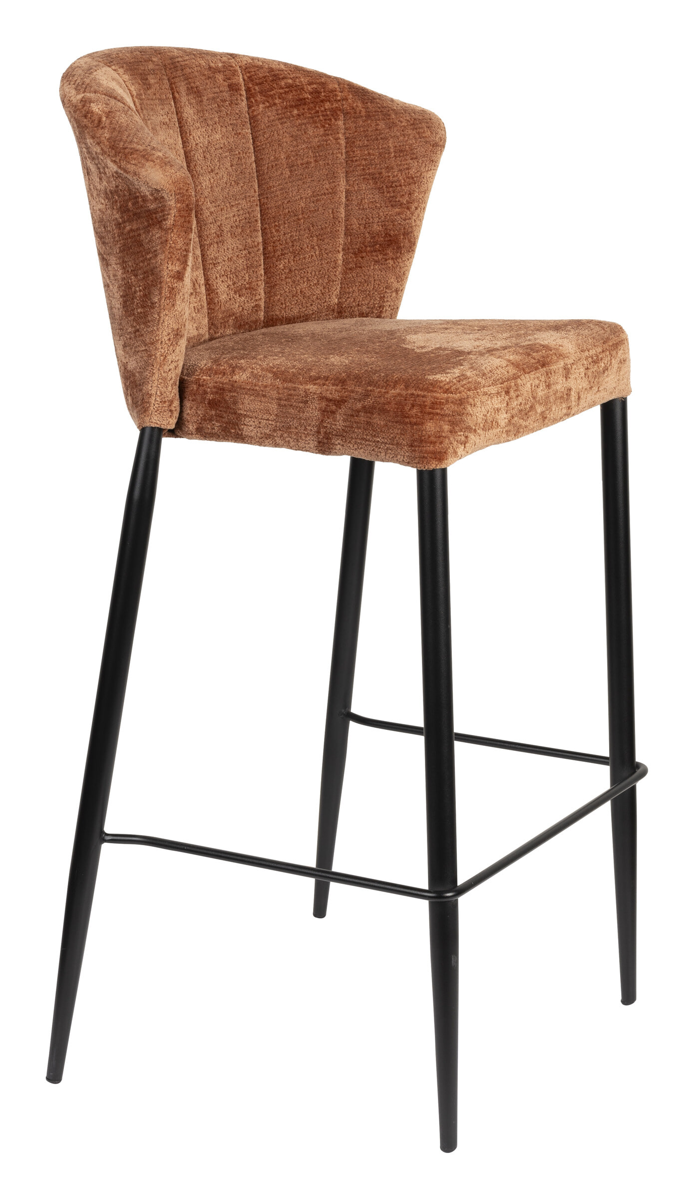 Dutchbone Barstoel Georgia Chenille - Terra (zithoogte 75cm) | Dutchbone