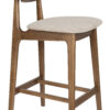 Dutchbone Barstoel Marais Geweven stof en hout - Beige/Hout (zithoogte 68cm) | Dutchbone