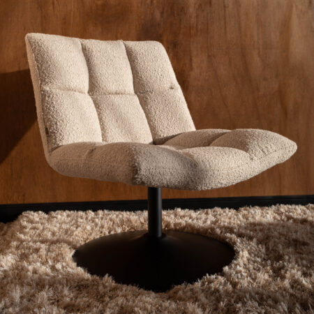 Dutchbone Draaifauteuil Bar Bouclé - Beige | Dutchbone