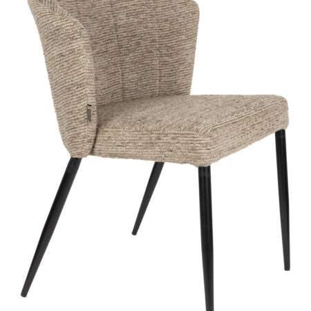 Dutchbone Eetkamerstoel Georgia Chenille - Bruin | Dutchbone