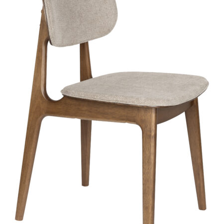Dutchbone Eetkamerstoel Marais Geweven stof en hout - Beige | Dutchbone