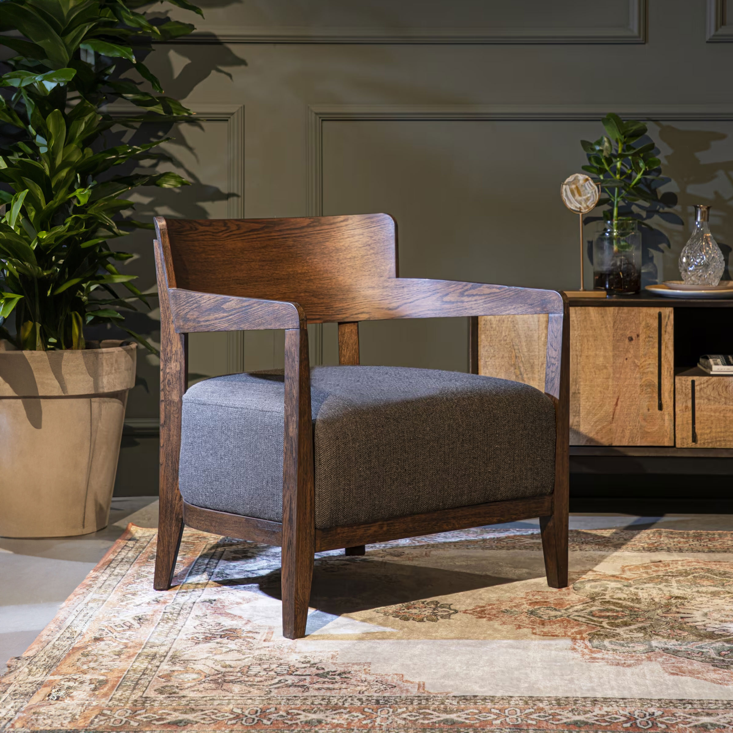Dutchbone Fauteuil Duran - Grijs - Japandi | Dutchbone