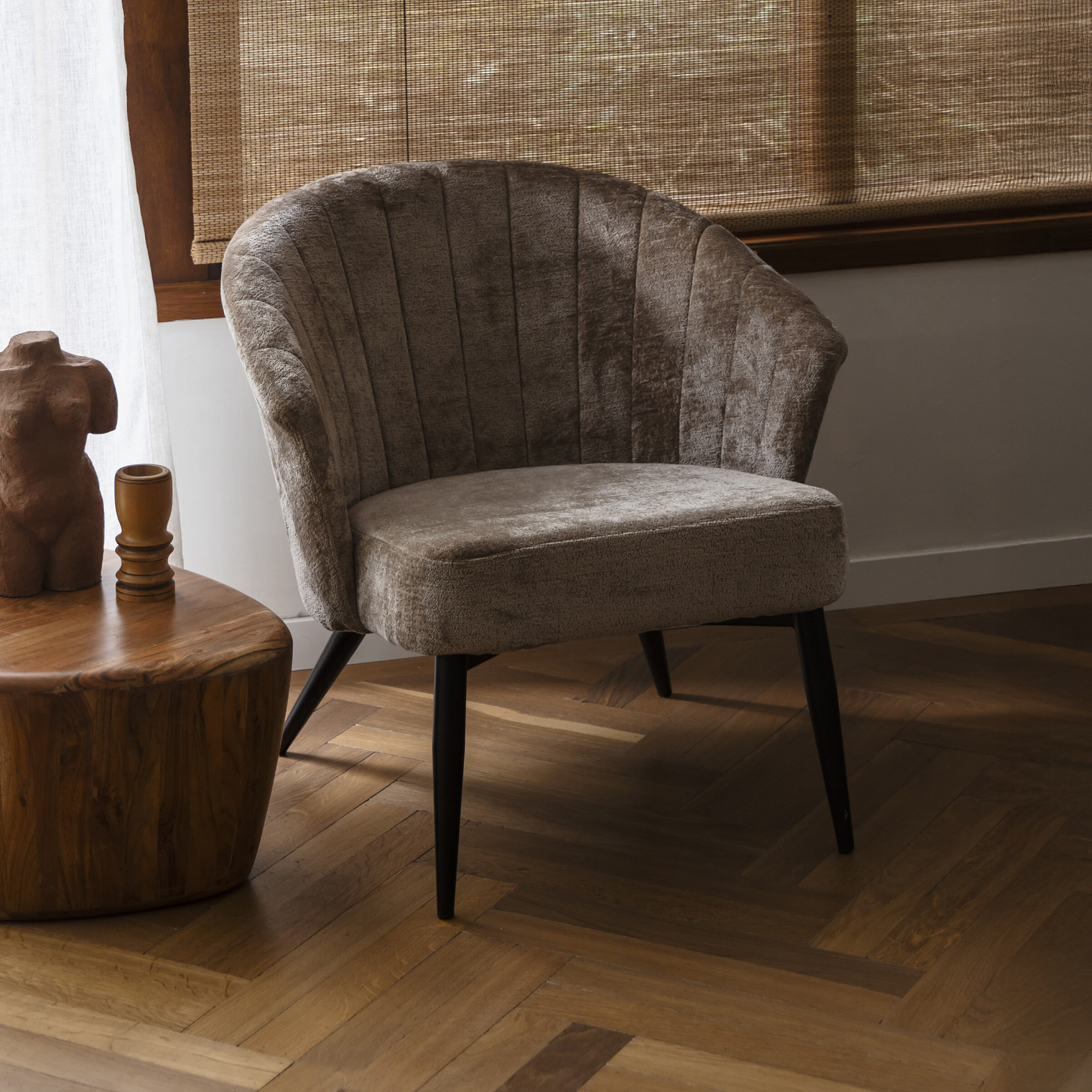 Dutchbone Fauteuil Georgia Chenille - Beige | Dutchbone