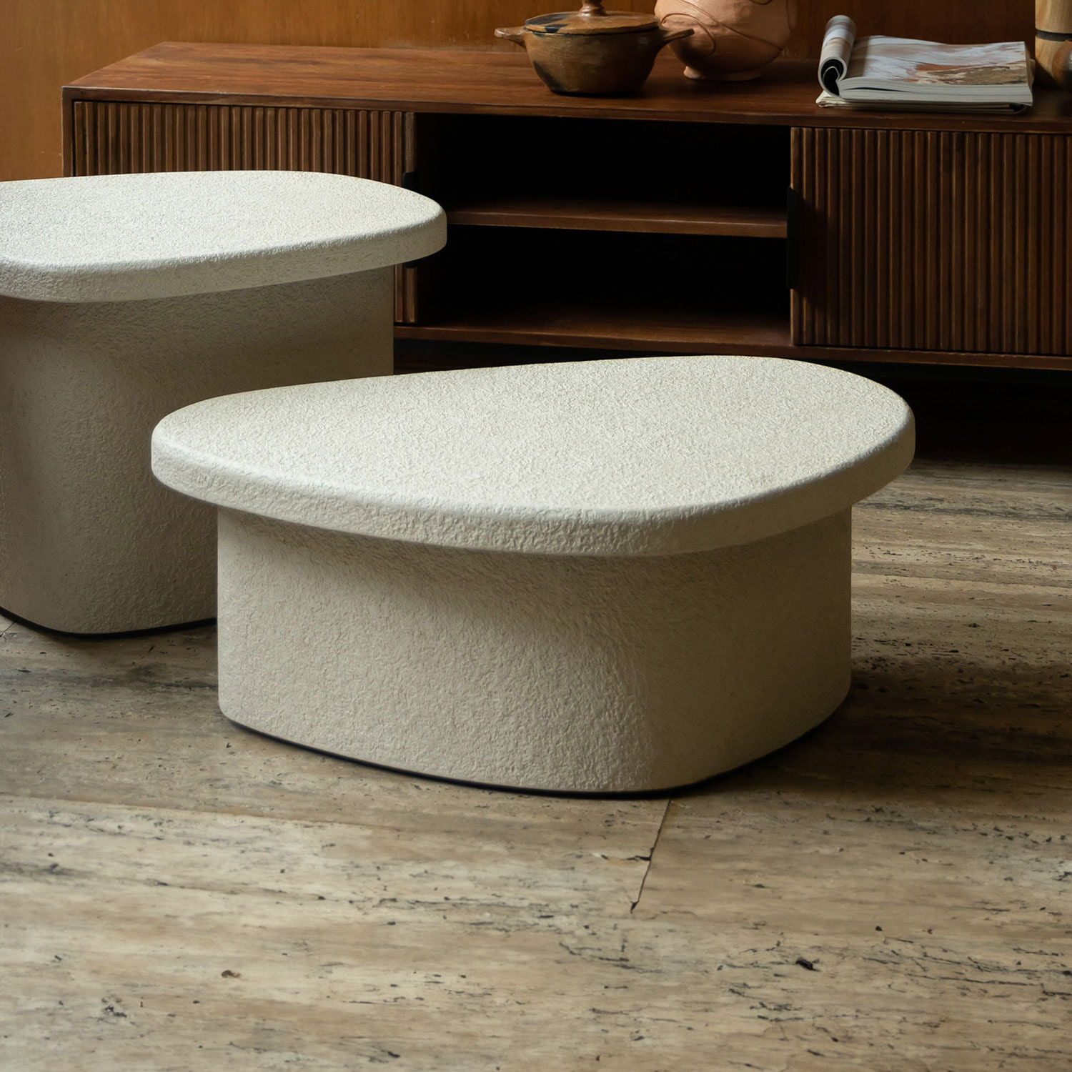 Dutchbone Organische Salontafel Veda Gerecycled marmer