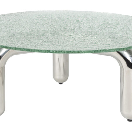 Dutchbone Ronde Salontafel Marly Glas en chroom