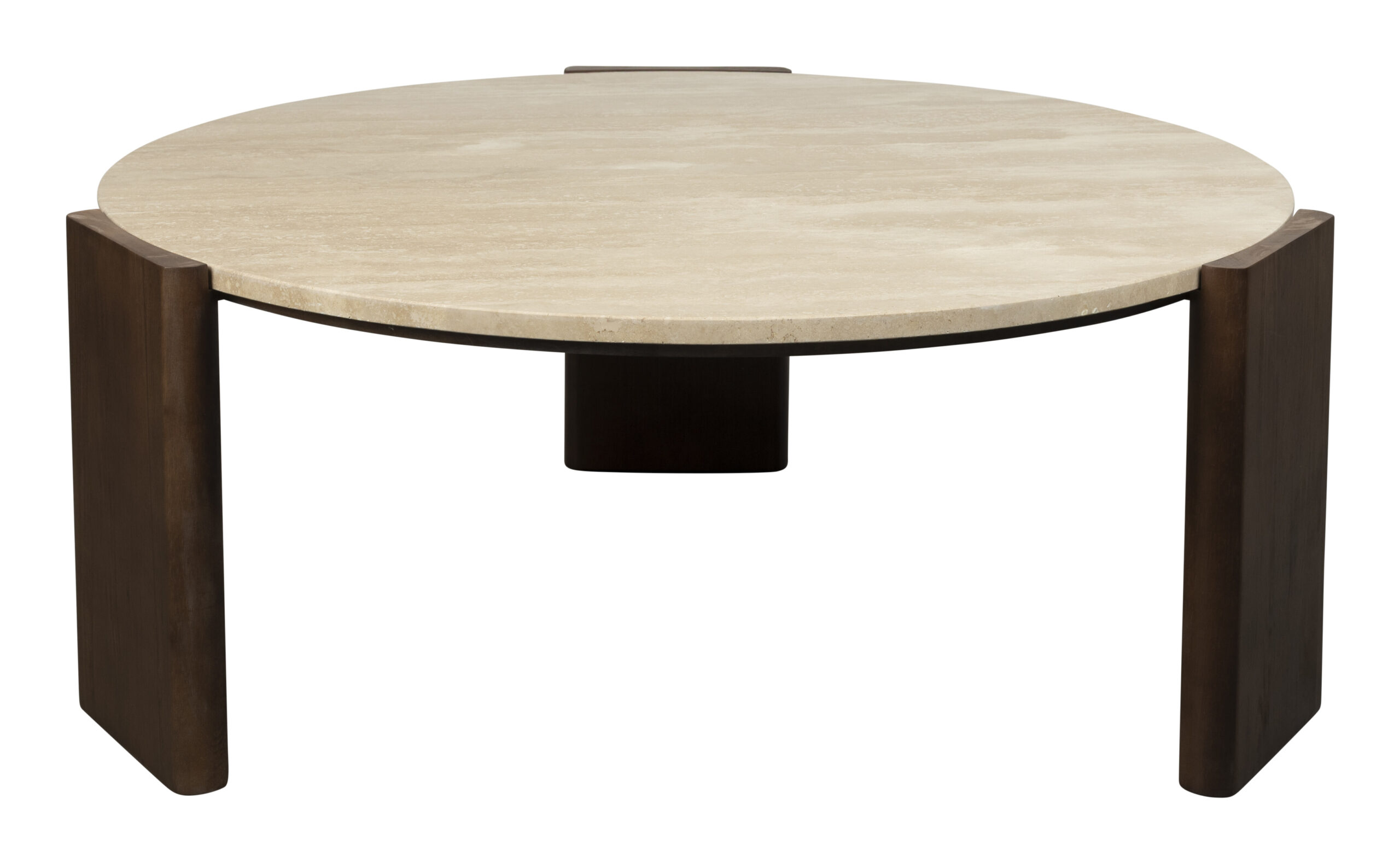 Dutchbone Ronde Salontafel Valcour Travertin en hout
