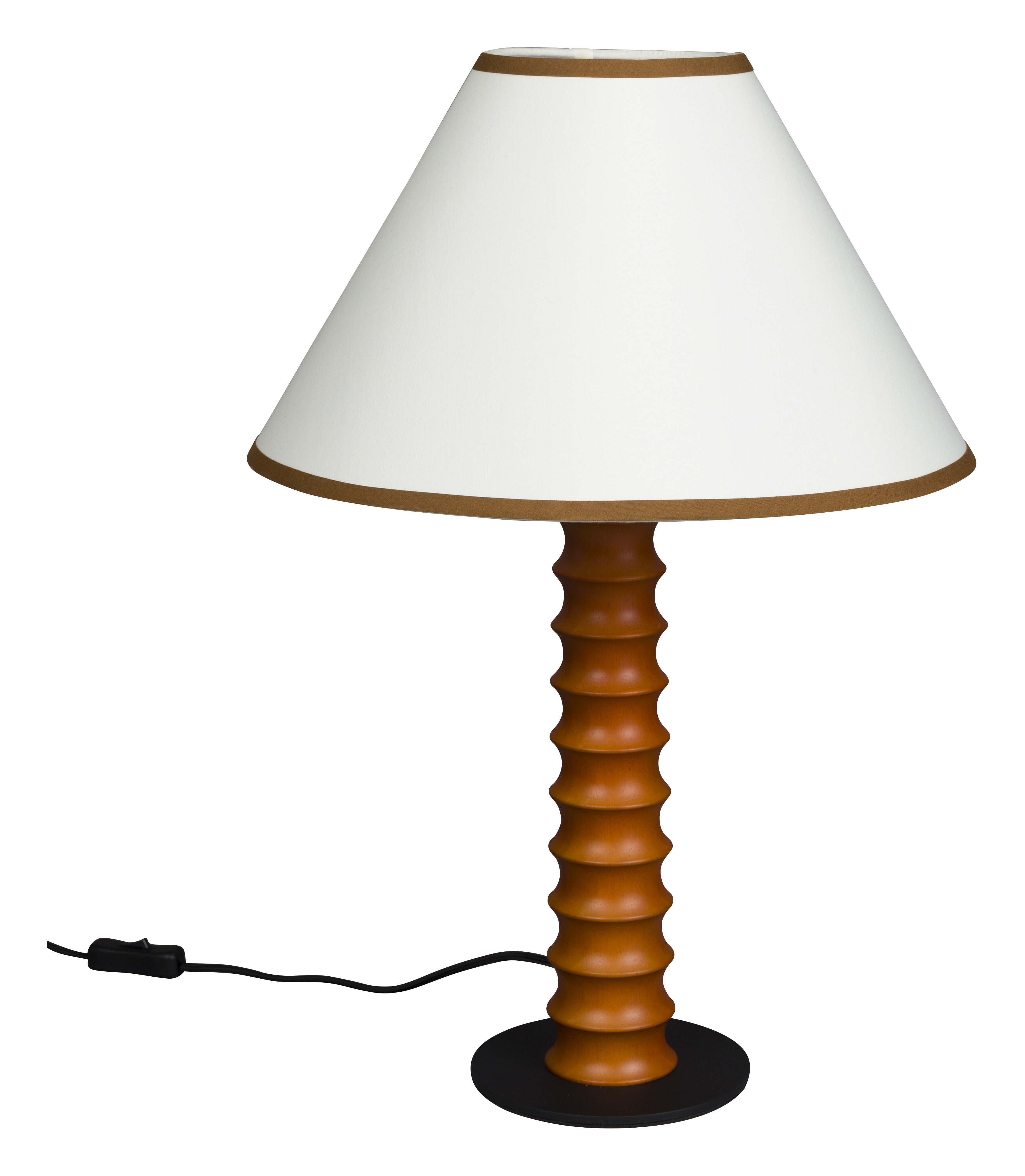Dutchbone Tafellamp Horace Katoen en eikenhout - Wit | Dutchbone