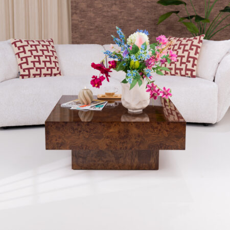Dutchbone Vierkante Salontafel Quinn 90 x 90cm - Walnoot | Dutchbone