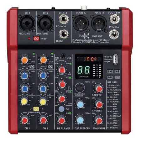 E-Lektron A28-DSP 6 kanaals mengpaneel - USB interface en DSP effecten | E-Lektron