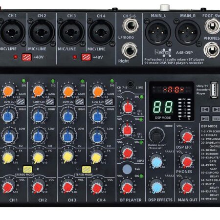 E-Lektron A48-DSP 8 kanaals mengpaneel - USB interface en DSP effecten | E-Lektron