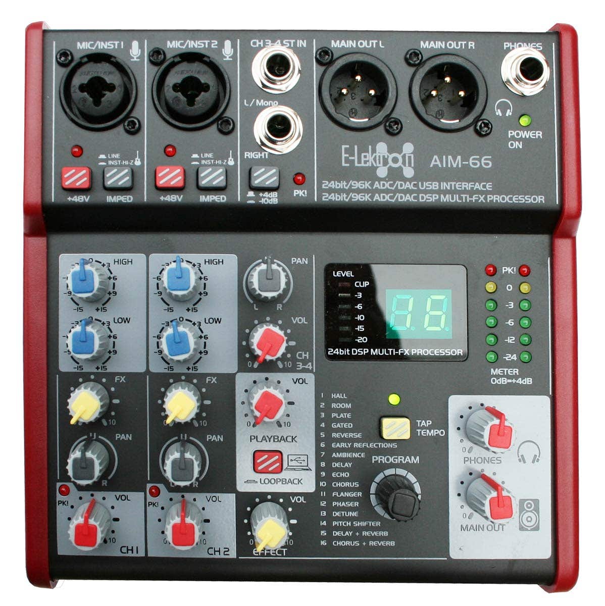 E-Lektron AIM-66 4 kanaals mengpaneel met USB interface | E-Lektron