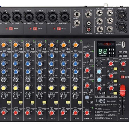 E-Lektron B628-DSP 12 kanaals mengpaneel - USB interface en DSP | E-Lektron