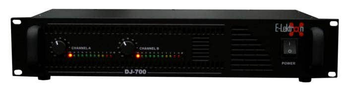 E-Lektron DJ-700 - PA-versterker - 2 x 350 watt - 19 inch rackmodel | E-Lektron