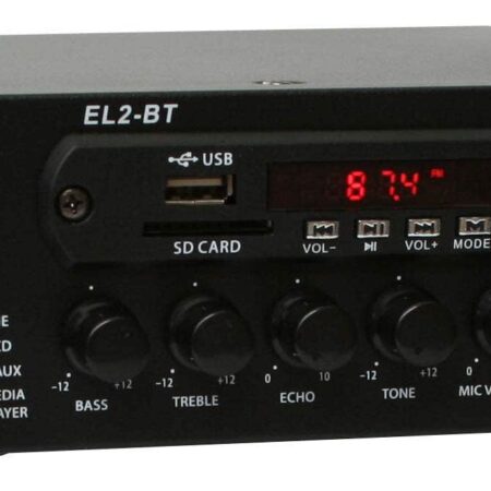 E-Lektron EL2-BT - Stereo versterker - Met Bluetooth en karaokefunctie | E-Lektron