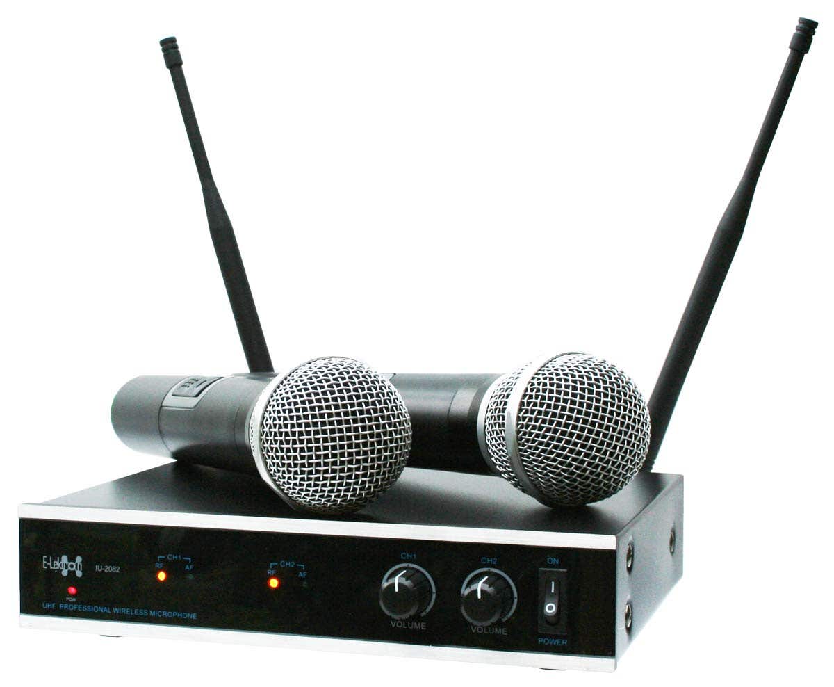 E-Lektron IU-2082 draadloze UHF microfoonset - 2 handmicrofoons | E-Lektron