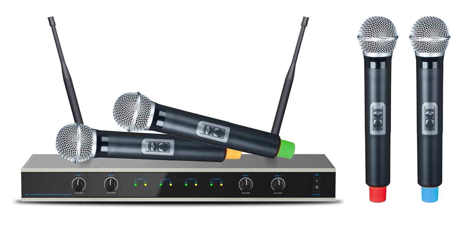 E-Lektron IU-4011 draadloze UHF microfoonset - 4 handmicrofoons | E-Lektron