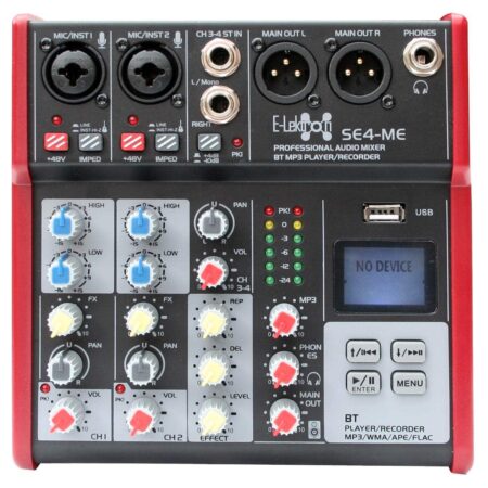 E-Lektron SE-4 live mengpaneel met Bluetooth en USB-opnamefunctie | E-Lektron