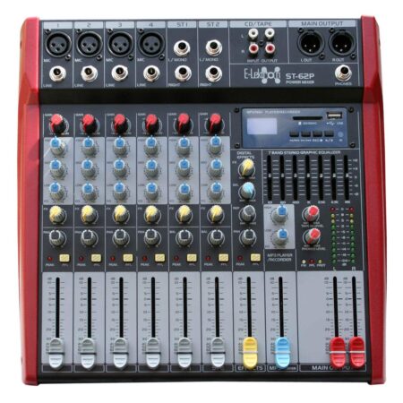 E-Lektron ST-62P mengpaneel - Met 2x 250W versterker - Bluetooth en | E-Lektron