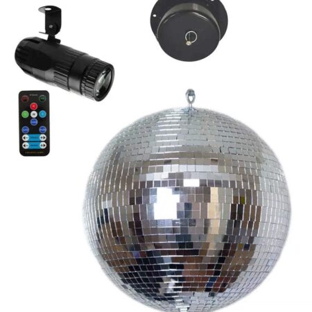 E-Lektron Spiegelbol Set - 25 cm disco bal - Inclusief motor en RGBW | E-Lektron