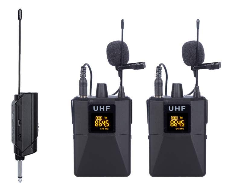 E-Lektron U-2B draadloze plug-in UHF microfoonset - 2 dasspeld | E-Lektron