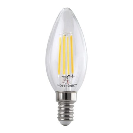 E14 LED Filament Lamp - 4 Watt 470 lumen - 2700K warm wit licht - kleine fitting - Vervangt 40 Watt - C37 kaarslamp | HOFTRONIC
