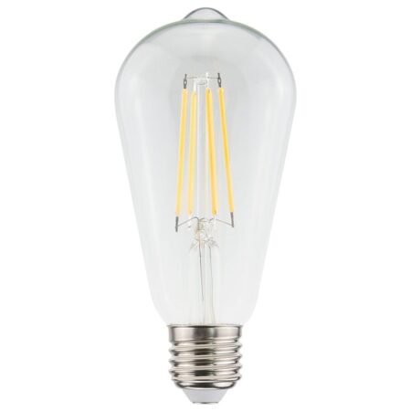 E27 LED Filament Lamp Edison ST64 - Energielabel A - 3.8 Watt - 806 Lumen - 2700K Warm Wit - Transparant glas | HOFTRONIC