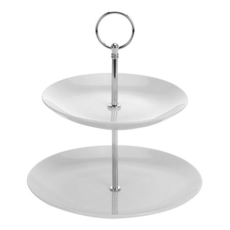 EH Etagere Porselein 2 Delig Dia 17cm Hoog 25cm | EH