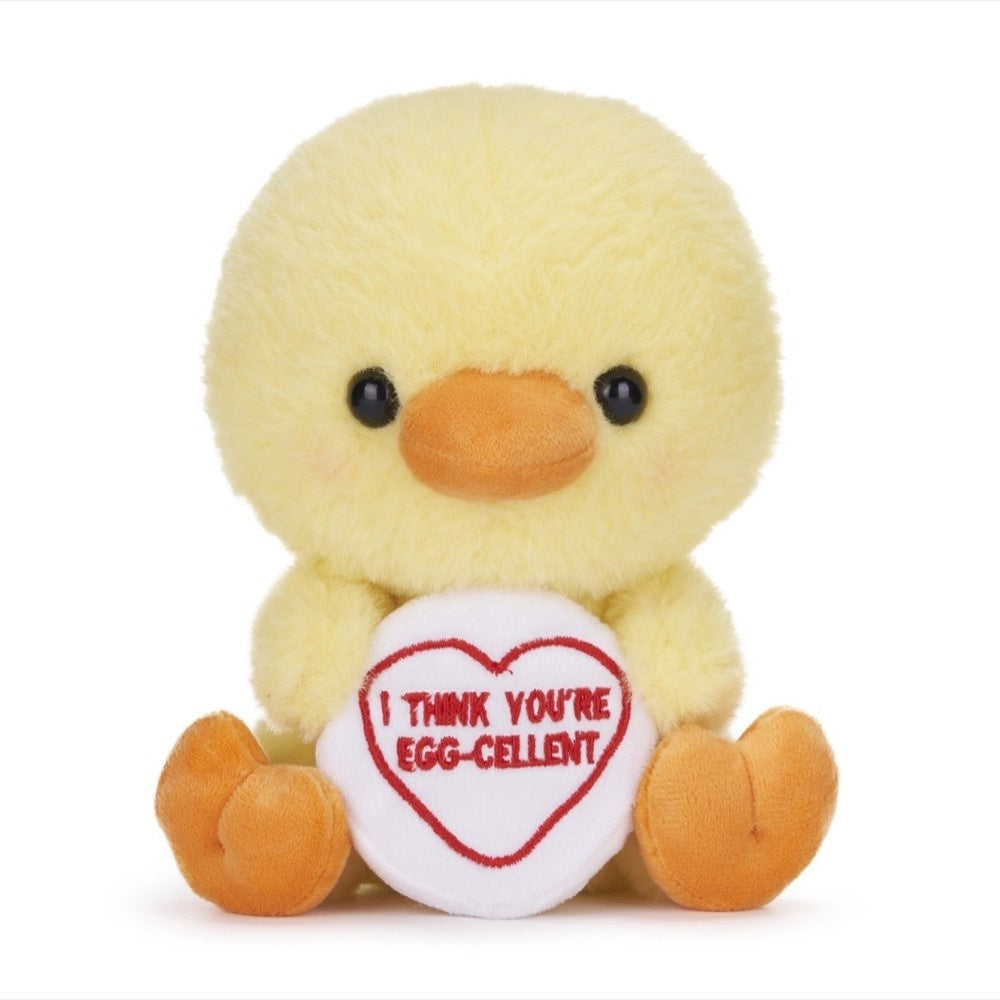 Eend knuffel - I think you''re egg-celent - 18 cm | Love Hearts