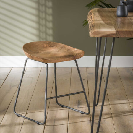 Eetkamerstoel / Kruk Nicole Acaciahout - Massief acacia naturel | LifestyleFurn