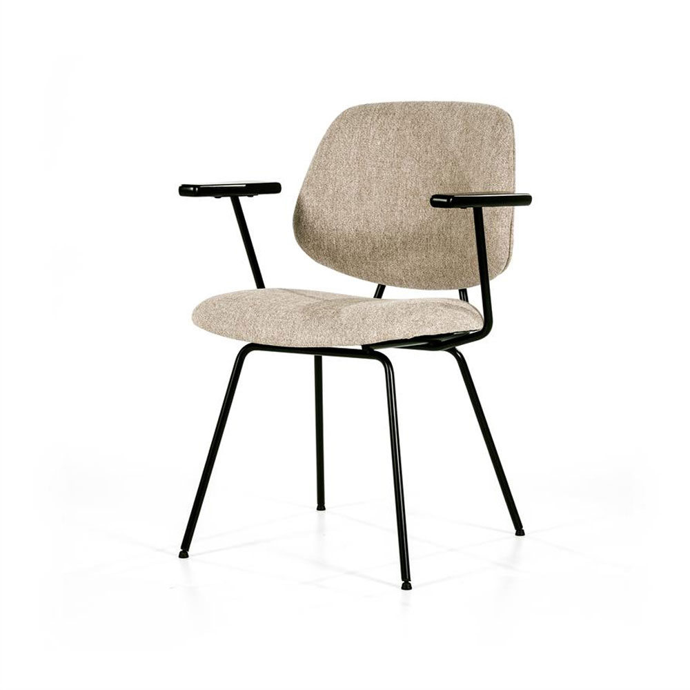 Eetkamerstoel Lynn beige fletcher met armleuining | Eleonora