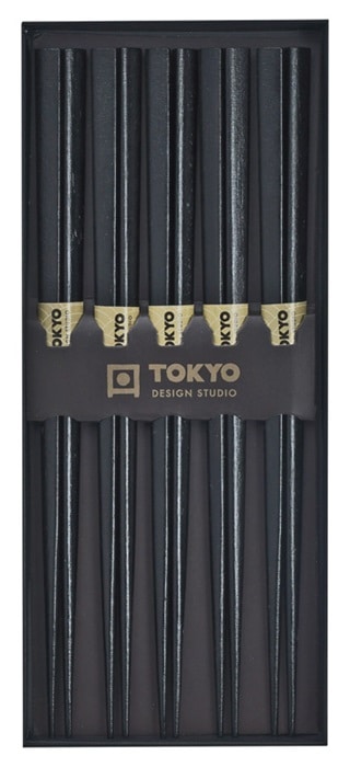 Eetstokjes Giftbox Zwart Hout - Tokyo Design Studio - 5 stuks | Tokyo Design Studio