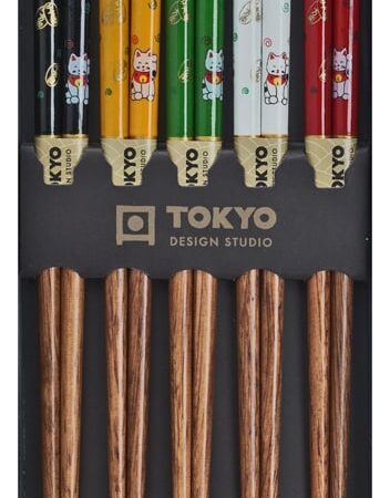 Eetstokjes - Tokyo Design Studio - Lucky Cat - 5 paar | Tokyo Design Studio