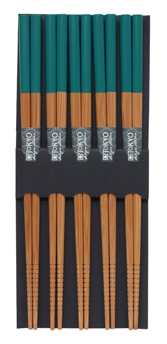 Eetstokjes met Blauwe Bovenkant - Set van 5 paar | Tokyo Design Studio