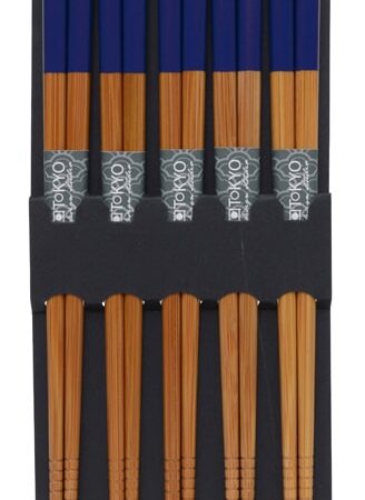 Eetstokjes met Blauwe Bovenkant - The Oriental Shop - Set van 5 paar | Tokyo Design Studio