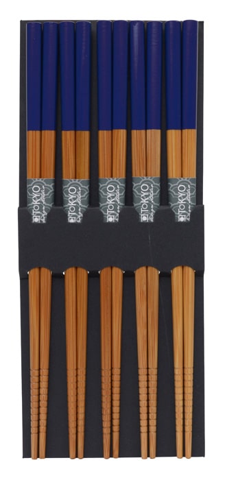 Eetstokjes met Blauwe Bovenkant - The Oriental Shop - Set van 5 paar | Tokyo Design Studio