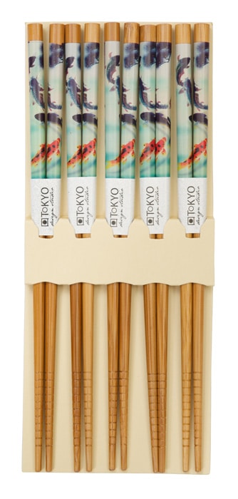 Eetstokjes met Kleurrijke Visillustraties - Tokyo Design - Set van 5 paar | Tokyo Design Studio
