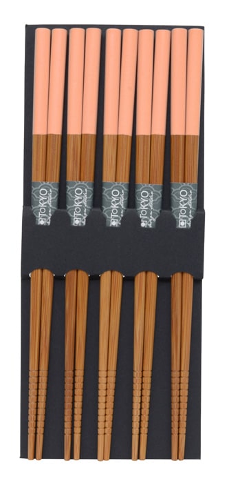 Eetstokjes met Roze Bovenkant - Set van 5 paar | Tokyo Design Studio