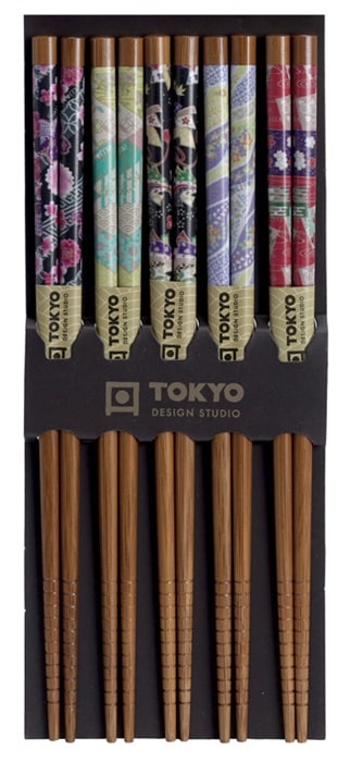 Eetstokjes met bloemenmotief - Tokyo Design Studio - 5 paar | Tokyo Design Studio