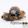 Egel op blad natural l10cm | Farmwood Animals