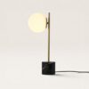 Elara - Design Tafellamp met Marmeren voet en glazen bol 50 cm - Dressoir lamp - Japandi design - E14 fitting - Met aan/uit-schakelaar | LUSENZ
