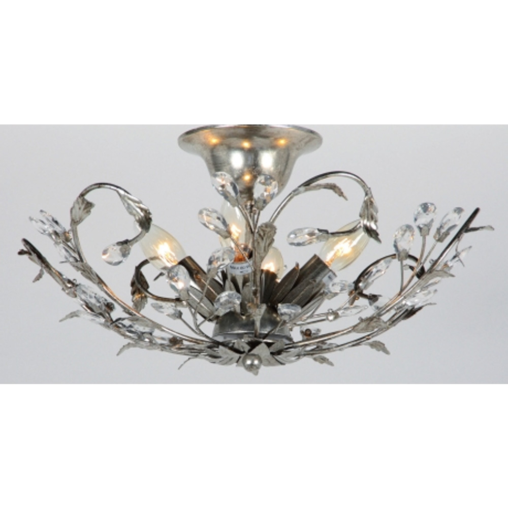 Elegance Plafonniere Bladzilver 4 lichts |