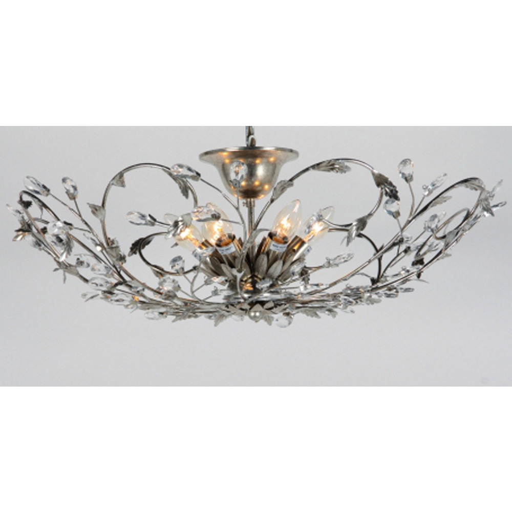 Elegance Plafonniere Bladzilver 6 lichts |